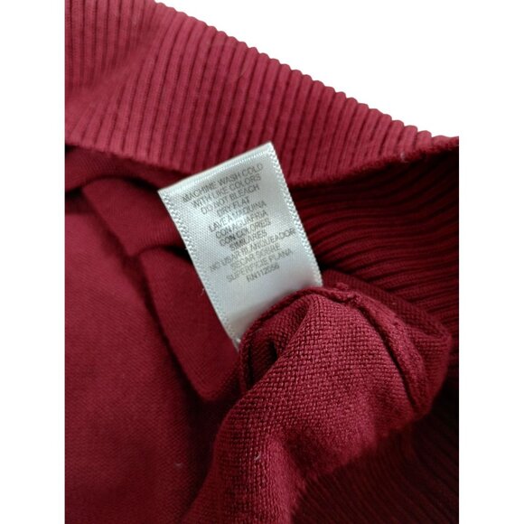 Zenana Misses 2X  Burgundy Crew Neck Button Sleeve Sweater - Picture 5 of 8